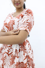 New Mangai Cotton Feeding MAXI Soft & Smooth Cotton | Invisible Vertical Feeding Zipper | Side Pockets | Back Adjustable Tie Rope |Casual & Maternity Wear (JFM)