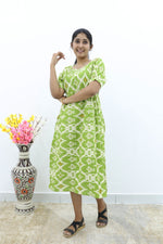 New Mangai Cotton Feeding MAXI Soft & Smooth Cotton | Invisible Vertical Feeding Zipper | Side Pockets | Back Adjustable Tie Rope |Casual & Maternity Wear (JFM)