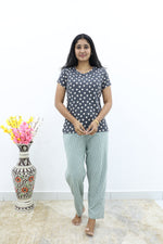 Mangai New Premium Cotton Knitted Pyjama Set Night Suits | Summer Special Arrivals Top & Bottom Set | Soft & Smooth Nightwear a Trendy Women's (PYJAMA SET)