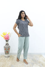 Mangai New Premium Cotton Knitted Pyjama Set Night Suits | Summer Special Arrivals Top & Bottom Set | Soft & Smooth Nightwear a Trendy Women's (PYJAMA SET)