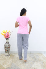 Mangai New Premium Cotton Knitted Pyjama Set Night Suits | Summer Special Arrivals Top & Bottom Set | Soft & Smooth Nightwear a Trendy Women's (PYJAMA SET)