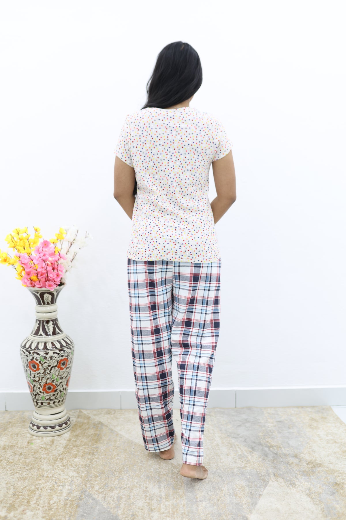 Mangai New Premium Cotton Knitted Pyjama Set Night Suits | Summer Special Arrivals Top & Bottom Set | Soft & Smooth Nightwear a Trendy Women's (PYJAMA SET)