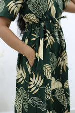 Rayon Colourful Foil Printing Gathering Frock Model Nighties | Side Pocket and Gathering Front Rope | Fancy Puff Sleeve & Maxi Frock Nightwear for Stylish Women's (FGF)