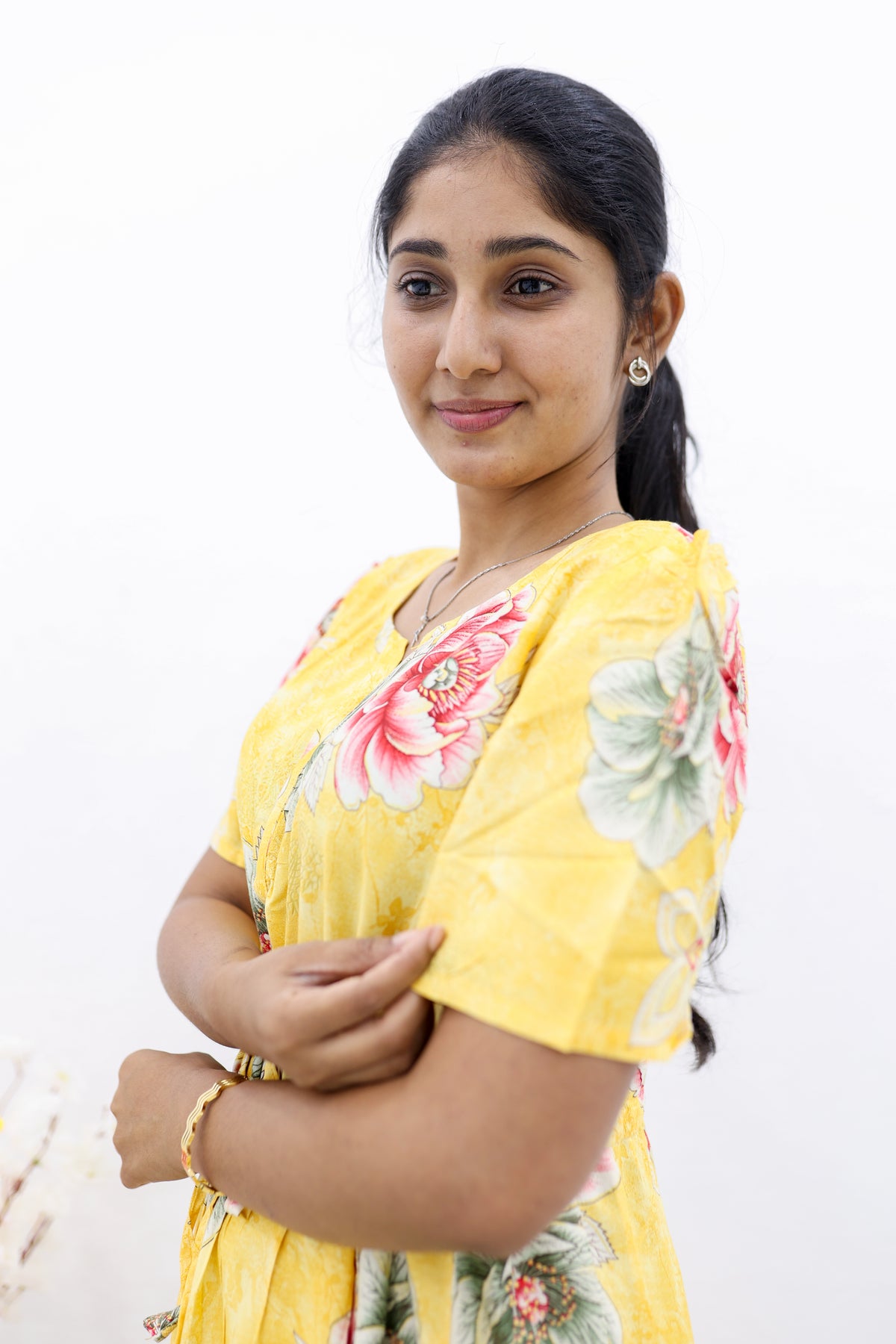 Rayon Colourful Foil Printing Gathering Frock Model Nighties | Side Pocket and Gathering Front Rope | Fancy Puff Sleeve & Maxi Frock Nightwear for Stylish Women's (FGF)