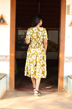 MANGAI New Stylish Rayon Maxi Frock for Women | Frilled Half Sleeves & Front Patch Frill Neck | Adjustable Back Tie-Up | Side Pocket Comfort Nightwear (RGM)