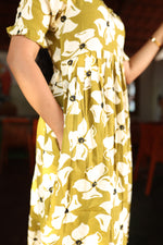 MANGAI New Stylish Rayon Maxi Frock for Women | Frilled Half Sleeves & Front Patch Frill Neck | Adjustable Back Tie-Up | Side Pocket Comfort Nightwear (RGM)