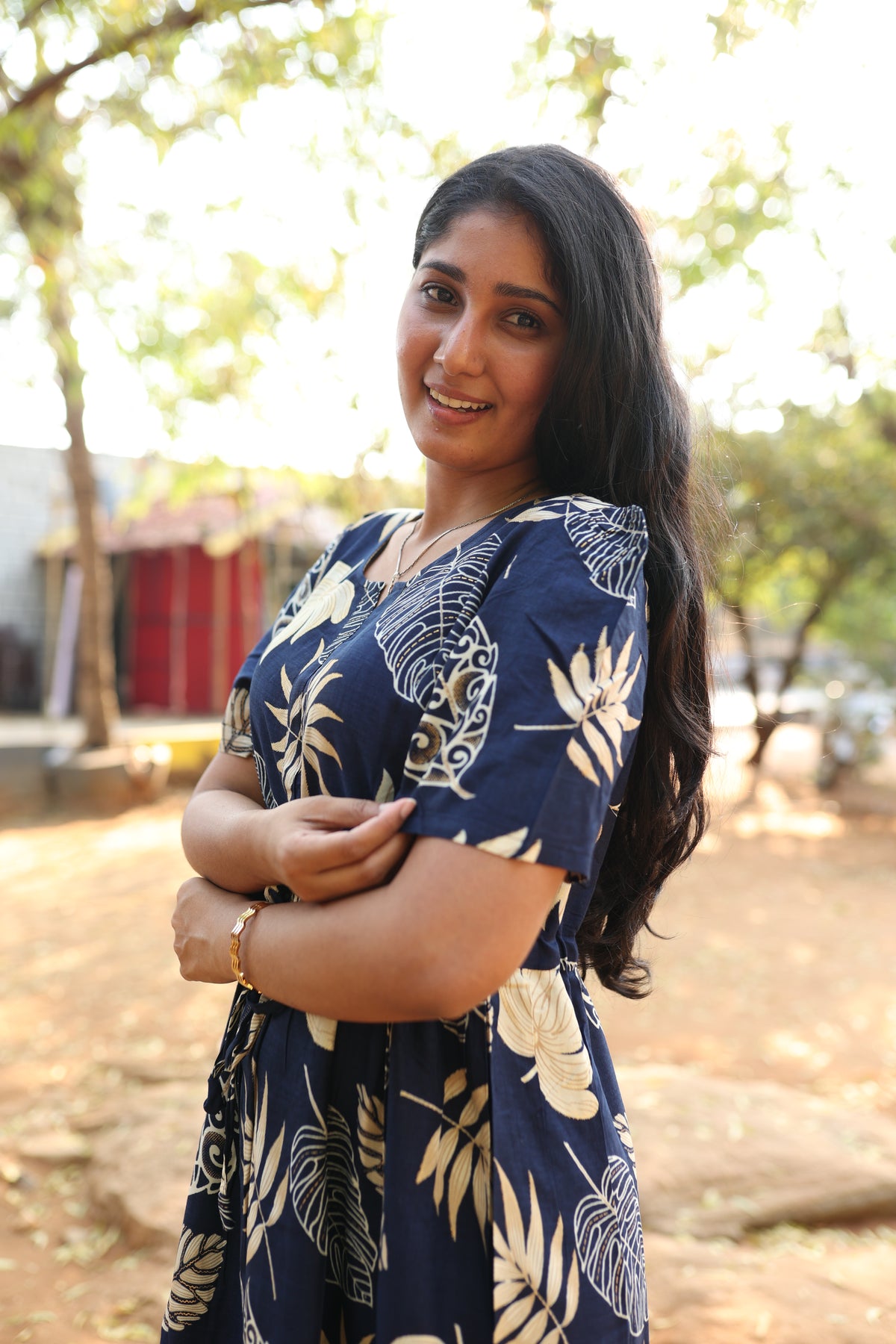 Rayon Colourful Foil Printing Gathering Frock Model Nighties | Side Pocket and Gathering Front Rope | Fancy Puff Sleeve & Maxi Frock Nightwear for Stylish Women's (FGF)