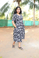 New Mangai Cotton Feeding MAXI Soft & Smooth Cotton | Invisible Vertical Feeding Zipper | Side Pockets | Back Adjustable Tie Rope |Casual & Maternity Wear (JFM)