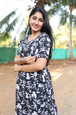 New Mangai Cotton Feeding MAXI Soft & Smooth Cotton | Invisible Vertical Feeding Zipper | Side Pockets | Back Adjustable Tie Rope |Casual & Maternity Wear (JFM)