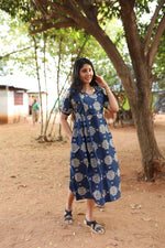 New Mangai Cotton Feeding MAXI Soft & Smooth Cotton | Invisible Vertical Feeding Zipper | Side Pockets | Back Adjustable Tie Rope |Casual & Maternity Wear (JFM)