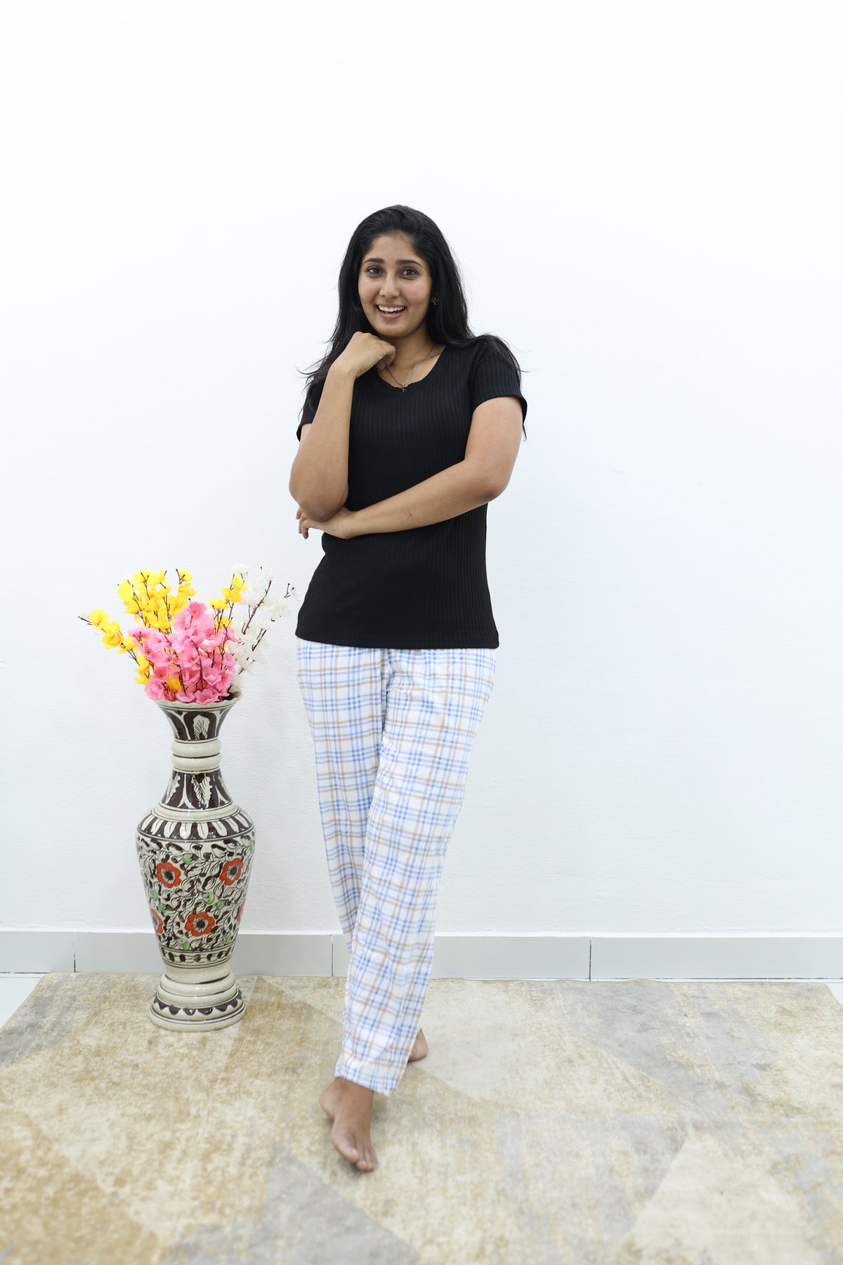 Mangai New Premium Cotton Knitted Pyjama Set Night Suits | Summer Special Arrivals Top & Bottom Set | Soft & Smooth Nightwear a Trendy Women's (PYJAMA SET)