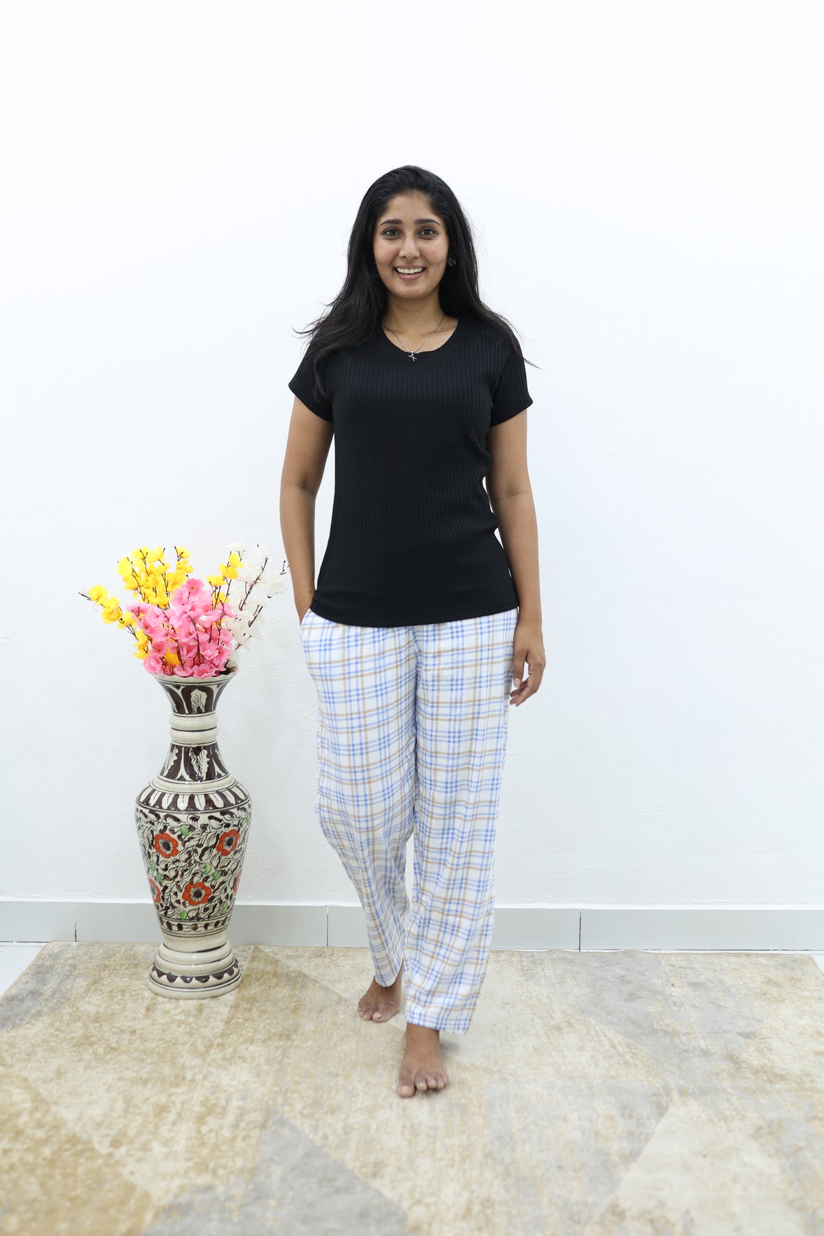 Mangai New Premium Cotton Knitted Pyjama Set Night Suits | Summer Special Arrivals Top & Bottom Set | Soft & Smooth Nightwear a Trendy Women's (PYJAMA SET)