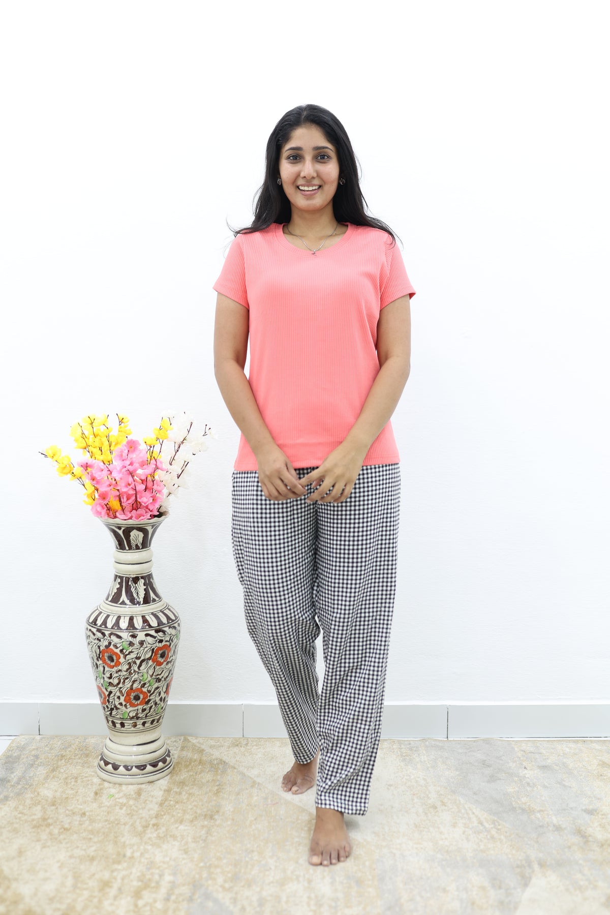 Mangai New Premium Cotton Knitted Pyjama Set Night Suits | Summer Special Arrivals Top & Bottom Set | Soft & Smooth Nightwear a Trendy Women's (PYJAMA SET)