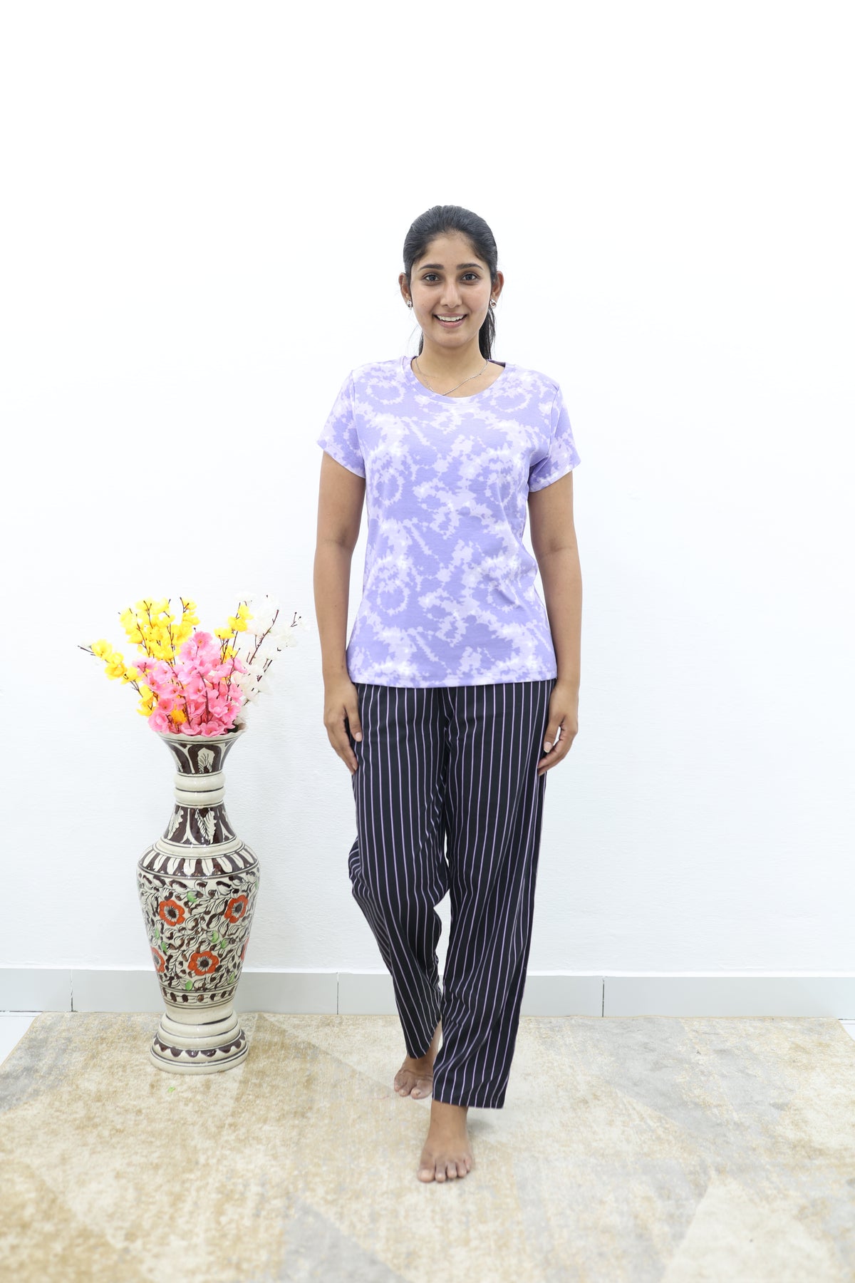 Mangai New Premium Cotton Knitted Pyjama Set Night Suits | Summer Special Arrivals Top & Bottom Set | Soft & Smooth Nightwear a Trendy Women's (PYJAMA SET)