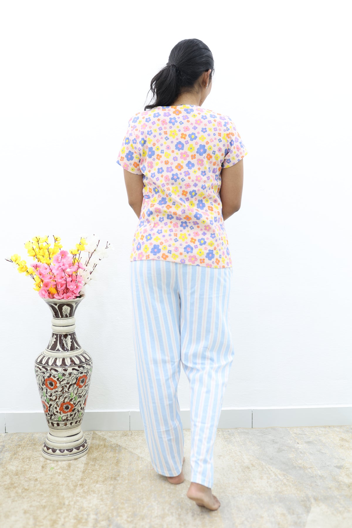 Mangai New Premium Cotton Knitted Pyjama Set Night Suits | Summer Special Arrivals Top & Bottom Set | Soft & Smooth Nightwear a Trendy Women's (PYJAMA SET)