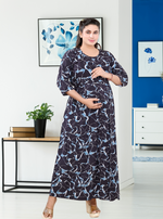 Soft Rayon4-IN-ONE Mom's Feeding & Casual Wear| Pre & Post Maternity Wear | Fancy Long Frock | Best Choice for Pregnancy Women (FIO-F)