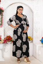 Soft Rayon4-IN-ONE Mom's Feeding & Casual Wear| Pre & Post Maternity Wear | Fancy Long Frock | Best Choice for Pregnancy Women (FIO-F)