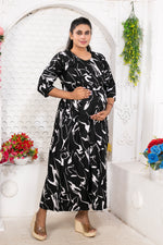 Soft Rayon4-IN-ONE Mom's Feeding & Casual Wear| Pre & Post Maternity Wear | Fancy Long Frock | Best Choice for Pregnancy Women (FIO-F)