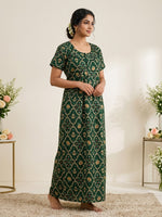 MANGAI Cotton Printed Pleated Model Half Sleeve 4XL Size Nighties for Stylish Women's (4PZ)