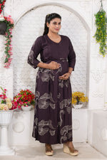 Soft Rayon4-IN-ONE Mom's Feeding & Casual Wear| Pre & Post Maternity Wear | Fancy Long Frock | Best Choice for Pregnancy Women (FIO-F)