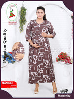 Soft Rayon4-IN-ONE Mom's Feeding & Casual Wear| Pre & Post Maternity Wear | Fancy Long Frock | Best Choice for Pregnancy Women (FIO-F)