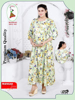 Soft Rayon4-IN-ONE Mom's Feeding & Casual Wear| Pre & Post Maternity Wear | Fancy Long Frock | Best Choice for Pregnancy Women (FIO-F)