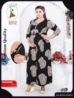 Soft Rayon4-IN-ONE Mom's Feeding & Casual Wear| Pre & Post Maternity Wear | Fancy Long Frock | Best Choice for Pregnancy Women (FIO-F)