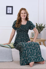 ALPINE Smocking Nighty | Beautiful Pleated Design | Side Pocket | Stylish Nighty for Trendy Women's | Your Perfect Nightwear Collection's (ALS)