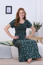 ALPINE Smocking Nighty | Beautiful Pleated Design | Side Pocket | Stylish Nighty for Trendy Women's | Your Perfect Nightwear Collection's (ALS)