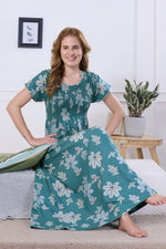 ALPINE Smocking Nighty | Beautiful Pleated Design | Side Pocket | Stylish Nighty for Trendy Women's | Your Perfect Nightwear Collection's (ALS)