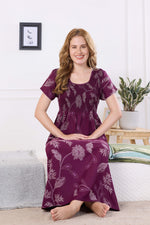 ALPINE Smocking Nighty | Beautiful Pleated Design | Side Pocket | Stylish Nighty for Trendy Women's | Your Perfect Nightwear Collection's (ALS)