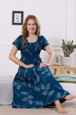 ALPINE Smocking Nighty | Beautiful Pleated Design | Side Pocket | Stylish Nighty for Trendy Women's | Your Perfect Nightwear Collection's (ALS)