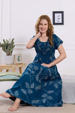 ALPINE Smocking Nighty | Beautiful Pleated Design | Side Pocket | Stylish Nighty for Trendy Women's | Your Perfect Nightwear Collection's (ALS)