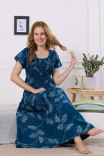 ALPINE Smocking Nighty | Beautiful Pleated Design | Side Pocket | Stylish Nighty for Trendy Women's | Your Perfect Nightwear Collection's (ALS)