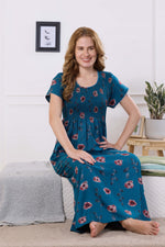 ALPINE Smocking Nighty | Beautiful Pleated Design | Side Pocket | Stylish Nighty for Trendy Women's | Your Perfect Nightwear Collection's (ALS)