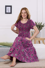 ALPINE Smocking Nighty | Beautiful Pleated Design | Side Pocket | Stylish Nighty for Trendy Women's | Your Perfect Nightwear Collection's (ALS)