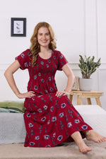 ALPINE Smocking Nighty | Beautiful Pleated Design | Side Pocket | Stylish Nighty for Trendy Women's | Your Perfect Nightwear Collection's (ALS)