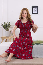 ALPINE Smocking Nighty | Beautiful Pleated Design | Side Pocket | Stylish Nighty for Trendy Women's | Your Perfect Nightwear Collection's (ALS)