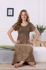 ALPINE Smocking Nighty | Beautiful Pleated Design | Side Pocket | Stylish Nighty for Trendy Women's | Your Perfect Nightwear Collection's (ALS)