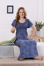 ALPINE Smocking Nighty | Beautiful Pleated Design | Side Pocket | Stylish Nighty for Trendy Women's | Your Perfect Nightwear Collection's (ALS)