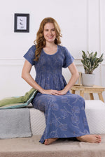 ALPINE Smocking Nighty | Beautiful Pleated Design | Side Pocket | Stylish Nighty for Trendy Women's | Your Perfect Nightwear Collection's (ALS)