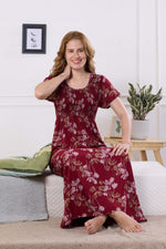 ALPINE Smocking Nighty | Beautiful Pleated Design | Side Pocket | Stylish Nighty for Trendy Women's | Your Perfect Nightwear Collection's (ALS)