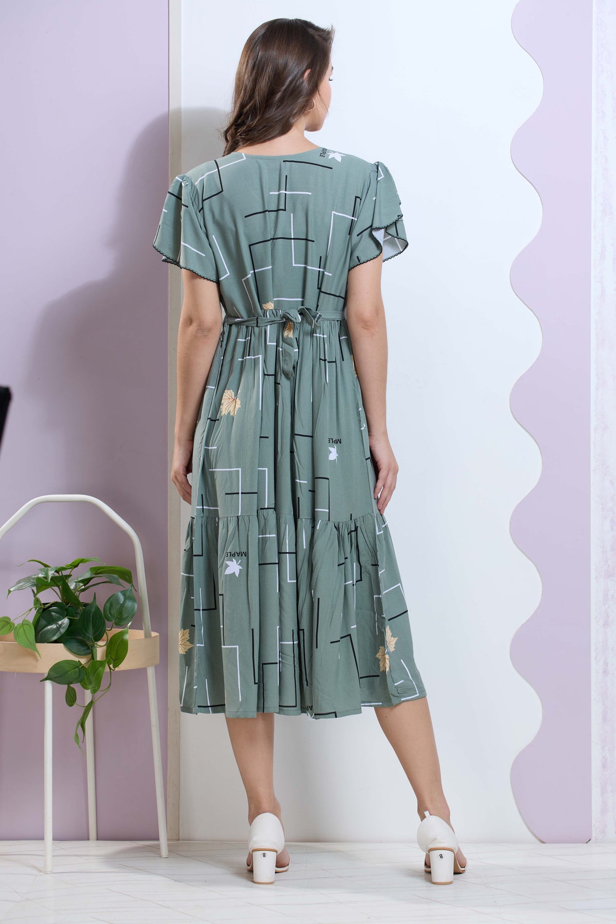 Imported Rayon MAXI FROCK Model Nighties | Fancy Petal Sleeve | Fancy Neck & Side Pocket | Pleated Frock MAXI Style | Trendy Collection's for Stylish Women & Teenage Girl (IRM)