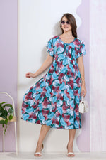 Imported Rayon MAXI FROCK Model Nighties | Fancy Petal Sleeve | Fancy Neck & Side Pocket | Pleated Frock MAXI Style | Trendy Collection's for Stylish Women & Teenage Girl (IRM)