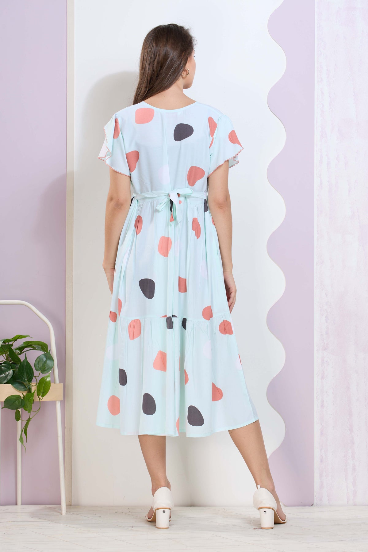 Imported Rayon MAXI FROCK Model Nighties | Fancy Petal Sleeve | Fancy Neck & Side Pocket | Pleated Frock MAXI Style | Trendy Collection's for Stylish Women & Teenage Girl (IRM)