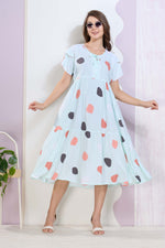 Imported Rayon MAXI FROCK Model Nighties | Fancy Petal Sleeve | Fancy Neck & Side Pocket | Pleated Frock MAXI Style | Trendy Collection's for Stylish Women & Teenage Girl (IRM)