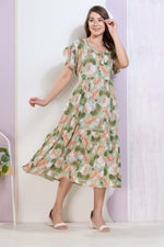 Imported Rayon MAXI FROCK Model Nighties | Fancy Petal Sleeve | Fancy Neck & Side Pocket | Pleated Frock MAXI Style | Trendy Collection's for Stylish Women & Teenage Girl (IRM)