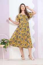 Imported Rayon MAXI FROCK Model Nighties | Fancy Petal Sleeve | Fancy Neck & Side Pocket | Pleated Frock MAXI Style | Trendy Collection's for Stylish Women & Teenage Girl (IRM)