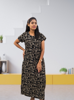 MANGAI New Regular Fit Cotton Printed Nighties - All Over Printed Stylish Nightwear for Stylish Women | Side Cut Pocket | Beautiful Nighties for Stylish Women's | Colourful Printed Cotton Nighties (CMC)