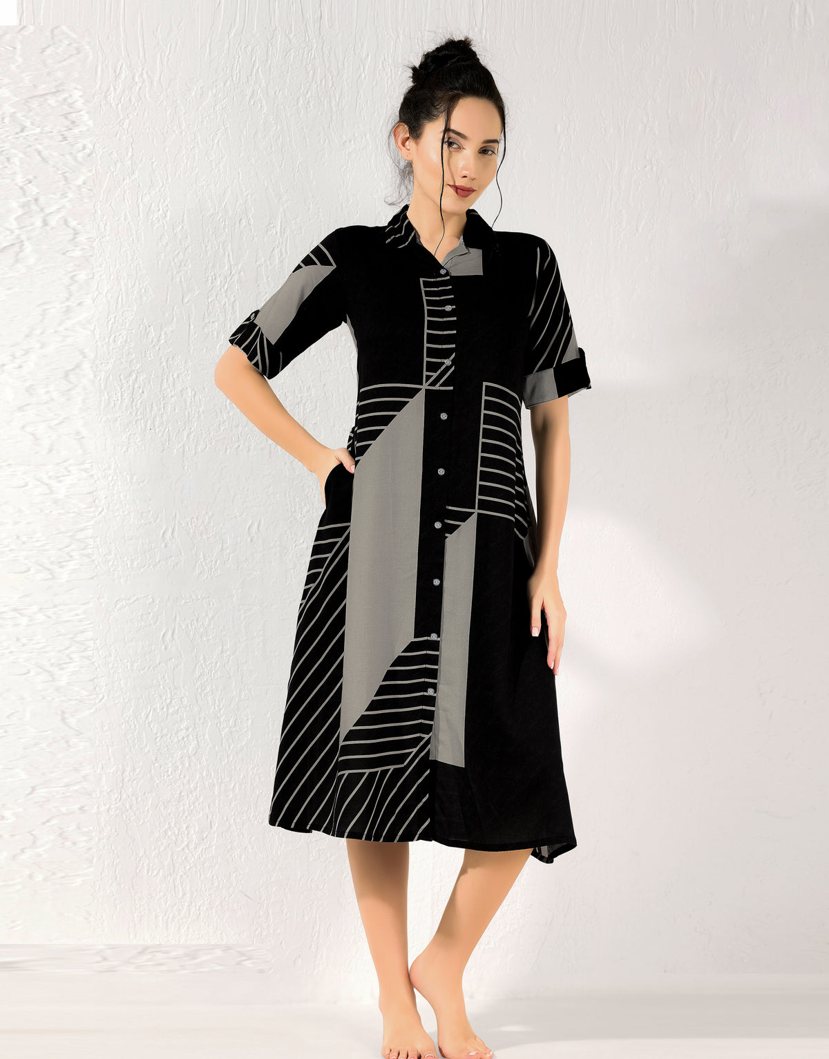 MANGAI Premium Rayon Collar MAXI Nighty for Women | Long Sleeve Stylish Nightwear for Women and Teenager | Perfect Stylish Nightwear (CM)